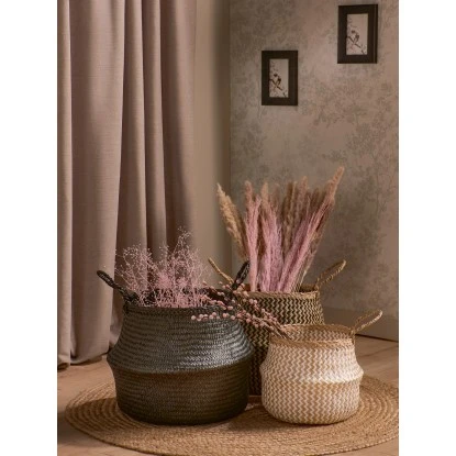 Aufbewahrungskorb Minimalist Zen 30 Cm X Ø 35 Cm Schwarz-Beige – Bild 2