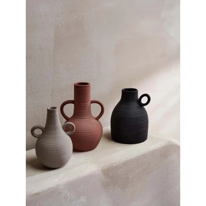 Steingut-Vase Ancient Secrets 13,2 Cm X 12,7 Cm X 16,5 Cm Schwarz – Bild 2