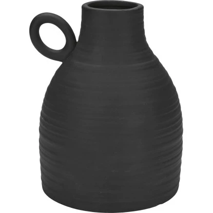 Steingut-Vase Ancient Secrets 13,2 Cm X 12,7 Cm X 16,5 Cm Schwarz