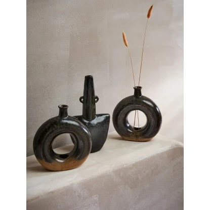 Vase Ancient Secrets 25 Cm X 14 Cm X 8 Cm Dunkelgrau – Bild 2