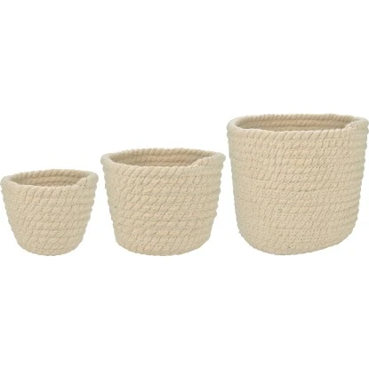 Baumwoll-Körbe 3er Set Ancient Secrets Off-Weiß