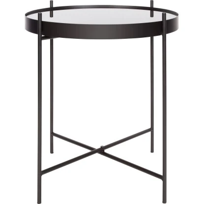 Beistelltisch Mit Glasplatte Dark Wonder Ø 43 Cm H: 45 Cm Schwarz