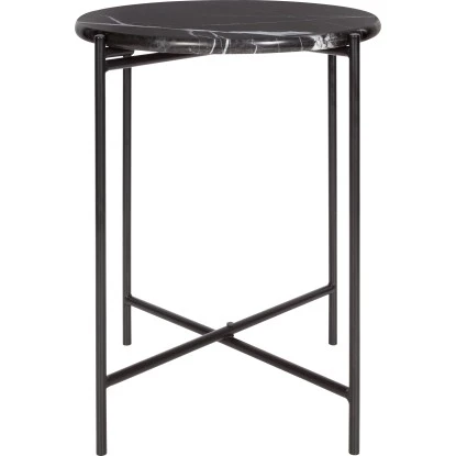 Beistelltisch Mit Marmorplatte Midnight Mystery Ø 43 Cm H: 50 Cm Schwarz