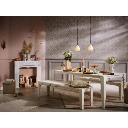 Porzellanvase Modern Antique Ø 11,5 Cm X 25,7 Cm Weiß – Bild 3