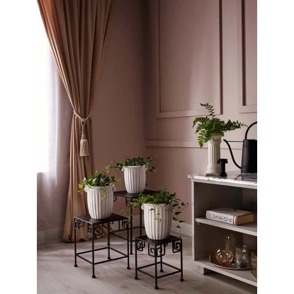 Porzellanvase Modern Antique Ø 11,5 Cm X 25,7 Cm Weiß – Bild 2