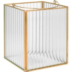 Laterne Modern Antique 17 Cm X 14 Cm X 14 Cm Transparent-Gold