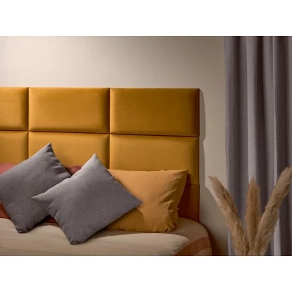 Wandkissen Rechteck 60 Cm X 30 Cm Gelb Samt – Bild 5