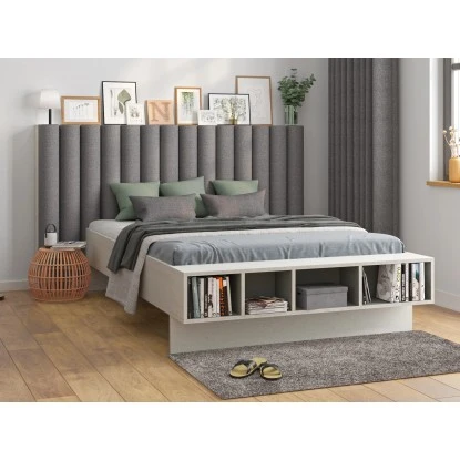 Wandkissen Rechteck 60 Cm X 30 Cm Dunkelgrau Struktur – Bild 5