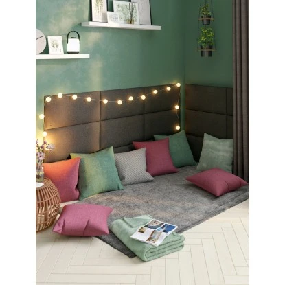 Wandkissen Rechteck 60 Cm X 30 Cm Dunkelgrau Struktur – Bild 6