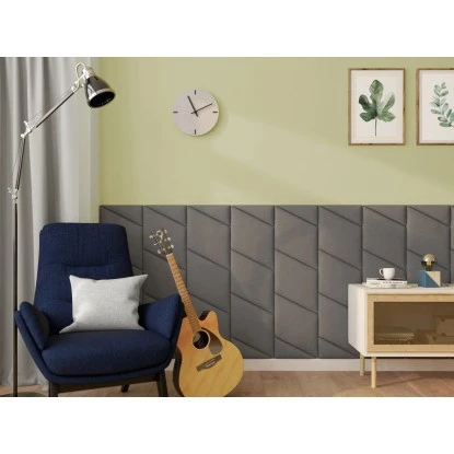 Wandkissen Hexagon 30 Cm X 30 Cm Dunkelgrau Struktur – Bild 4