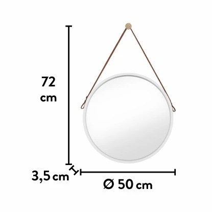 Spiegel RundØ 50 Cm Weiß – Bild 6