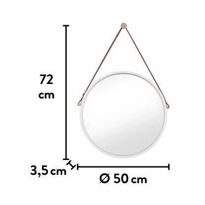 Baliv Wandspiegel SP-50.10 RundØ 50 Cm Weiß – Bild 6