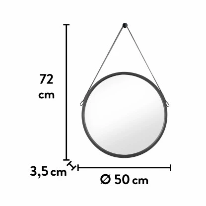 Baliv Wandspiegel SP-50.20 RundØ 50 Cm Schwarz – Bild 6