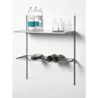 Metall-Flaschenregal 80 Cm X 40 Cm Weiß-Alu – Bild 2