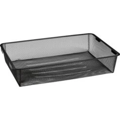 Metall-Drahtgitterkorb 12 Cm X 39 Cm X 60 Cm Schwarz-Matt