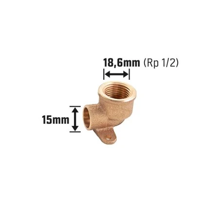 Löt-Wandscheibe Ø 15 Mm X 18,6 Mm (Rp 1/2) Rotguss – Bild 4