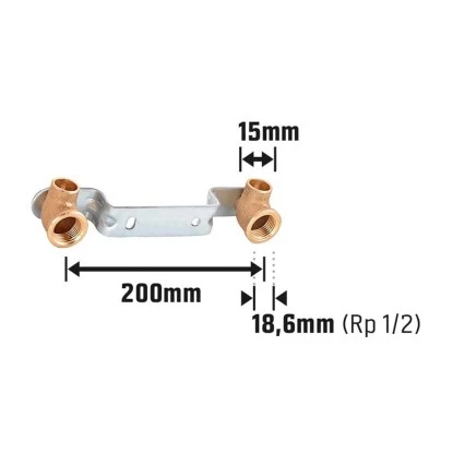 Löt-Montageeinheit Ø 15 Mm X 18,6 Mm (Rp 1/2) X 200 Mm Rotguss – Bild 3