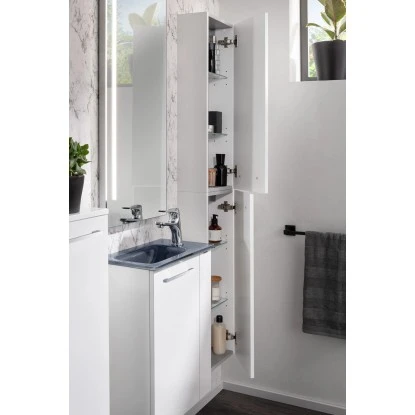 Fackelmann Hochschrank Slim Luna 30 Cm Weiß Hochglanz – Bild 2