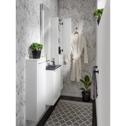 Fackelmann Hochschrank Slim Luna 30 Cm Weiß Hochglanz – Bild 4