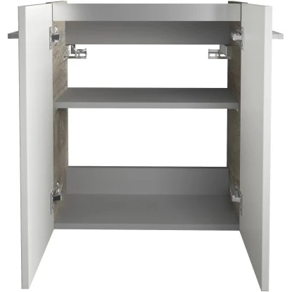 Fackelmann Waschbeckenunterschrank SBC 55 Cm Nature Oak/Weiß Hochglanz – Bild 2