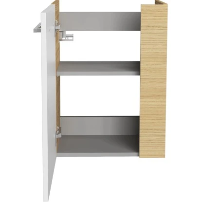 Fackelmann Waschbeckenunterschrank SBC 45 Cm Sandeiche/Weiß Hochglanz Links – Bild 2