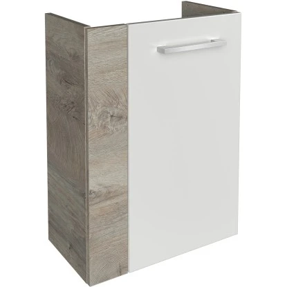 Fackelmann Waschbeckenunterschrank SBC 45 Cm Nature Oak/Weiß Hochglanz Rechts