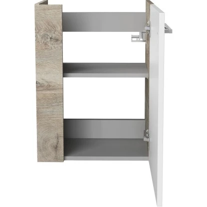 Fackelmann Waschbeckenunterschrank SBC 45 Cm Nature Oak/Weiß Hochglanz Rechts – Bild 2