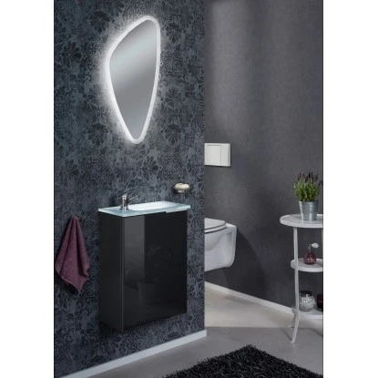 Fackelmann Waschbeckenunterschrank SBC 45 Cm Anthrazit/l. Glas Anthrazit Links – Bild 5