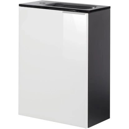 Fackelmann Waschbeckenunterschrank SBC 45 Cm Anthrazit/l. Glas Weiß Links – Bild 3