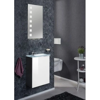 Fackelmann Waschbeckenunterschrank SBC 45 Cm Anthrazit/l. Glas Weiß Links – Bild 4