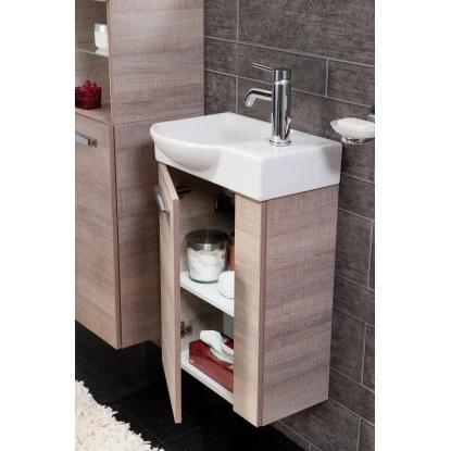 Fackelmann Waschbeckenunterschrank SBC 45 Cm Graueiche Links – Bild 9