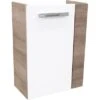 Fackelmann Waschbeckenunterschrank SBC 45 Cm Graueiche/Weiß Hochglanz Links