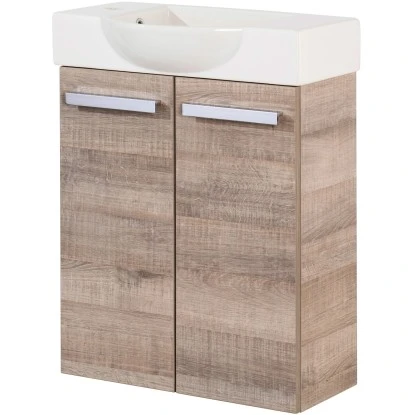 Fackelmann Waschbeckenunterschrank SBC 55 Cm Graueiche – Bild 2