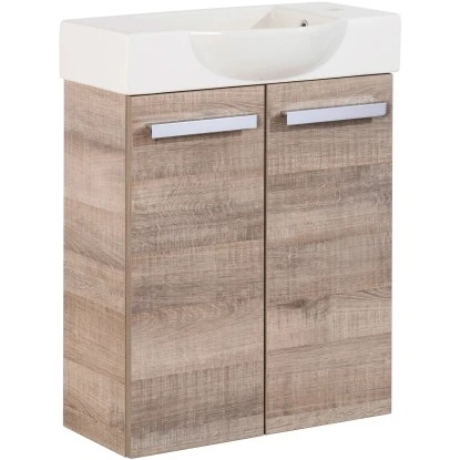 Fackelmann Waschbeckenunterschrank SBC 55 Cm Graueiche – Bild 3