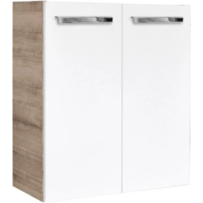 Fackelmann Waschbeckenunterschrank SBC 55 Cm Graueiche/Weiß Hochglanz