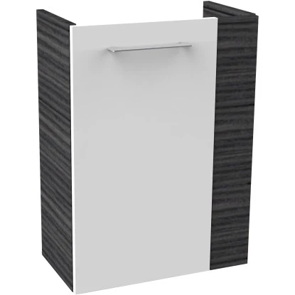 Fackelmann Waschbeckenunterschrank SBC 45 Cm Dark Oak/Weiß Hochglanz Links