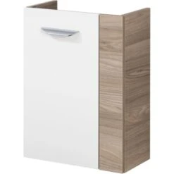 Fackelmann Waschbeckenunterschrank SBC 45 Cm Steinesche/Weiß Hochglanz Links