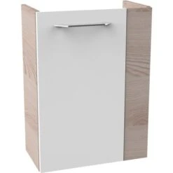 Fackelmann Waschbeckenunterschrank SBC 45 Cm Alaska Esche/Weiß Hochglanz Links