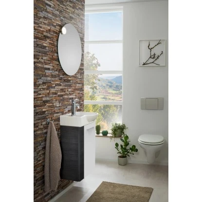 Fackelmann Waschbeckenunterschrank SBC 45 Cm Dark Oak/Weiß Hochglanz Rechts – Bild 5