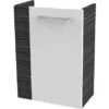 Fackelmann Waschbeckenunterschrank SBC 45 Cm Dark Oak/Weiß Hochglanz Rechts