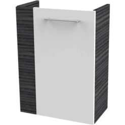 Fackelmann Waschbeckenunterschrank SBC 45 Cm Dark Oak/Weiß Hochglanz Rechts