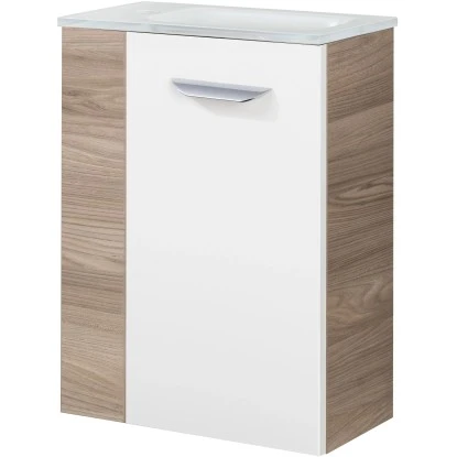 Fackelmann Waschbeckenunterschrank SBC 45 Cm Steinesche/Weiß Hochglanz Rechts – Bild 4