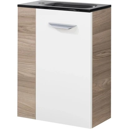 Fackelmann Waschbeckenunterschrank SBC 45 Cm Steinesche/Weiß Hochglanz Rechts – Bild 5