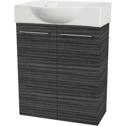 Fackelmann Waschbeckenunterschrank SBC 55 Cm Dark Oak – Bild 2