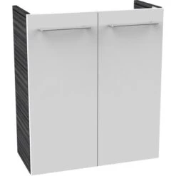 Fackelmann Waschbeckenunterschrank SBC 55 Cm Dark Oak/Weiß Hochglanz