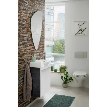 Fackelmann Waschbeckenunterschrank SBC 55 Cm Dark Oak/Weiß Hochglanz – Bild 4