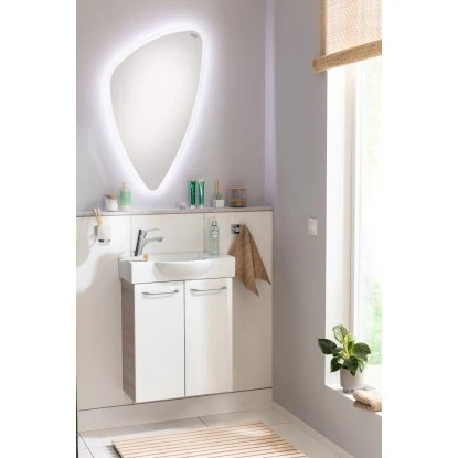 Fackelmann Waschbeckenunterschrank SBC 55 Cm Alaska Esche/Weiß Hochglanz – Bild 4