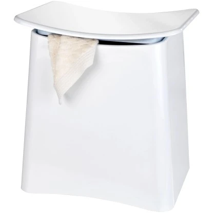 Wenko Badhocker Wing Inkl. Wäschekorb Weiß – Bild 4