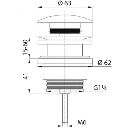 TIGER Pop-up Ablaufventil, Universelle Ablaufgarnitur In Chrom – Bild 2