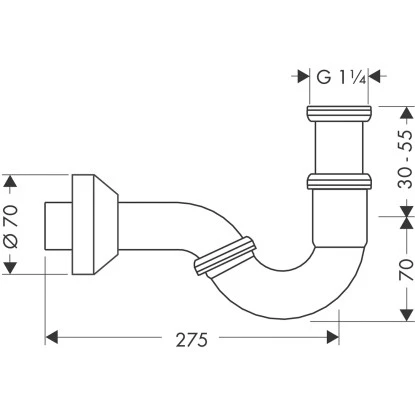 Hansgrohe Röhrensifon Standardmodell Für Bidet Chrom – Bild 2